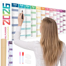 Load image into Gallery viewer, 2026 New Yearly Daily Schedule Planner Sheet Calendar Wall 365 Day Plan Annual Hanging Planning Weekly Agenda Pad Month 12
