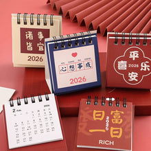 Load image into Gallery viewer, 2025.6-2026.12 Inspiration Text Table Calendar Student Desktop Decoration Chinese Style Mini Calendar Plan Small Table Calendar
