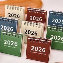 Load image into Gallery viewer, 2025.6-2026.12 Mini Simple Calendar Small Desk Calendar Creative Coil Calendar Planner Desktop Decoration Office Stationery
