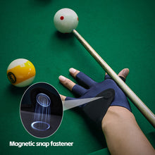 Load image into Gallery viewer, 1PC Professional 3-Finger Billiard Glove Magnetic Buckle Fixation Microfiber Anti-Slip Breathable Snooker Glove for Left Hand -XG92
