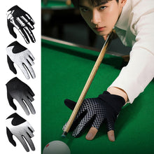 Load image into Gallery viewer, 1PC Professional 3-Finger Billiard Glove Printed Version Magnetic Buckle Fixation Microfiber Breathable Anti-Slip Snooker Glove for Left Hand-XG94
