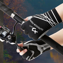 Load image into Gallery viewer, 1Pair 3-Finger Fishing Gloves Anti-slip Wear-Resistant Cut-Resistant Lure Gloves UPF50+ Sun Protection Print Cycling Gloves

