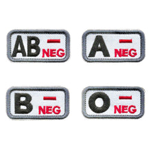 Load image into Gallery viewer, A B AB O + - Blood Type Embroidery Hook And Loop Patches Medical Patch Armband Tactical Patch On Backpack
