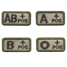 Load image into Gallery viewer, A B AB O + - Blood Type Embroidery Hook And Loop Patches Medical Patch Armband Tactical Patch On Backpack
