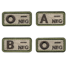 Load image into Gallery viewer, A B AB O + - Blood Type Embroidery Hook And Loop Patches Medical Patch Armband Tactical Patch On Backpack
