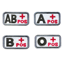Load image into Gallery viewer, A B AB O + - Blood Type Embroidery Hook And Loop Patches Medical Patch Armband Tactical Patch On Backpack
