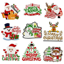Load image into Gallery viewer, Christmas Cartoon Santa Claus Embroidered Patch Iron On Stickers Applique For Clothing Bag Accessories
