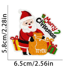 Load image into Gallery viewer, Christmas Cartoon Santa Claus Embroidered Patch Iron On Stickers Applique For Clothing Bag Accessories
