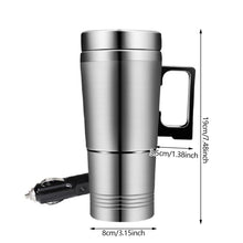 Load image into Gallery viewer, 12V/24V Portable Car Electric Heating Cup Stainless Steel Inner Liner Thermos for Truck Office Travel Water Boiler &amp; Kettle
