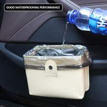 Load image into Gallery viewer, Foldable PU Leather Car Trash Bin &amp; Door Hanging Storage Bag Multi-function Organizer for Car Interior Automotive Accessories
