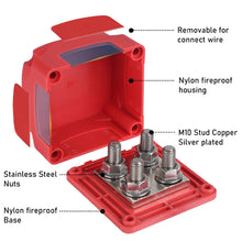 Load image into Gallery viewer, 48V 400A Negative Bus Bar with Cover High Current Terminal Block for Car Boat RV Modification Marine Power Distribution Block
