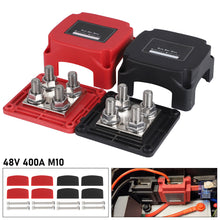 Load image into Gallery viewer, 48V 400A Negative Bus Bar with Cover High Current Terminal Block for Car Boat RV Modification Marine Power Distribution Block
