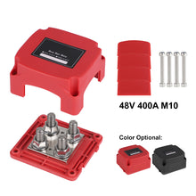 Load image into Gallery viewer, 48V 400A Negative Bus Bar with Cover High Current Terminal Block for Car Boat RV Modification Marine Power Distribution Block
