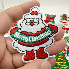 Load image into Gallery viewer, Christmas Embroidered Repair Patch Self Adhesive Patch Cartoon Santa Claus Appliques For Apparel Bags Accessories
