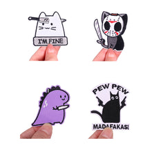 Load image into Gallery viewer, Punk Cartoon Animal Iron On Embroidery Repair Patches Knife Animal Badge Hippie Rock Appliques Clothing Sewing Patch
