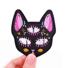 Load image into Gallery viewer, Punk Cartoon Animal Iron On Embroidery Repair Patches Knife Animal Badge Hippie Rock Appliques Clothing Sewing Patch
