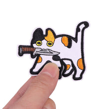 Load image into Gallery viewer, Punk Cartoon Animal Iron On Embroidery Repair Patches Knife Animal Badge Hippie Rock Appliques Clothing Sewing Patch
