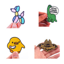 Load image into Gallery viewer, Punk Cartoon Animal Iron On Embroidery Repair Patches Knife Animal Badge Hippie Rock Appliques Clothing Sewing Patch
