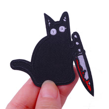 Load image into Gallery viewer, Punk Cartoon Animal Iron On Embroidery Repair Patches Knife Animal Badge Hippie Rock Appliques Clothing Sewing Patch
