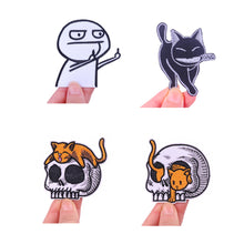 Load image into Gallery viewer, Punk Cartoon Animal Iron On Embroidery Repair Patches Knife Animal Badge Hippie Rock Appliques Clothing Sewing Patch

