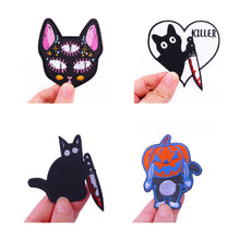 Load image into Gallery viewer, Punk Cartoon Animal Iron On Embroidery Repair Patches Knife Animal Badge Hippie Rock Appliques Clothing Sewing Patch
