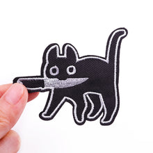 Load image into Gallery viewer, Punk Cartoon Animal Iron On Embroidery Repair Patches Knife Animal Badge Hippie Rock Appliques Clothing Sewing Patch
