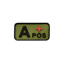 Load image into Gallery viewer, 3D PVC Blood Type Patch Luminous Badge A B AB O Positive Negative Hook And Loop Medical Armband Sticker On Backpack
