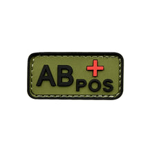 Load image into Gallery viewer, 3D PVC Blood Type Patch Luminous Badge A B AB O Positive Negative Hook And Loop Medical Armband Sticker On Backpack
