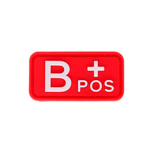 Load image into Gallery viewer, 3D PVC Blood Type Patch Luminous Badge A B AB O Positive Negative Hook And Loop Medical Armband Sticker On Backpack
