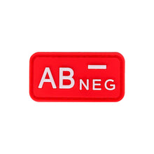 Load image into Gallery viewer, 3D PVC Blood Type Patch Luminous Badge A B AB O Positive Negative Hook And Loop Medical Armband Sticker On Backpack
