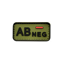 Load image into Gallery viewer, 3D PVC Blood Type Patch Luminous Badge A B AB O Positive Negative Hook And Loop Medical Armband Sticker On Backpack

