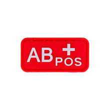 Load image into Gallery viewer, 3D PVC Blood Type Patch Luminous Badge A B AB O Positive Negative Hook And Loop Medical Armband Sticker On Backpack
