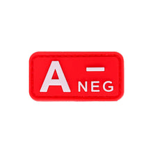 Load image into Gallery viewer, 3D PVC Blood Type Patch Luminous Badge A B AB O Positive Negative Hook And Loop Medical Armband Sticker On Backpack
