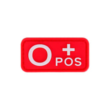 Load image into Gallery viewer, 3D PVC Blood Type Patch Luminous Badge A B AB O Positive Negative Hook And Loop Medical Armband Sticker On Backpack
