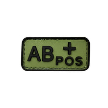 Load image into Gallery viewer, 3D PVC Blood Type Patch Luminous Badge A B AB O Positive Negative Hook And Loop Medical Armband Sticker On Backpack
