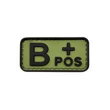 Load image into Gallery viewer, 3D PVC Blood Type Patch Luminous Badge A B AB O Positive Negative Hook And Loop Medical Armband Sticker On Backpack
