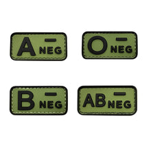 Load image into Gallery viewer, 3D PVC Blood Type Patch Luminous Badge A B AB O Positive Negative Hook And Loop Medical Armband Sticker On Backpack
