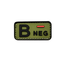 Load image into Gallery viewer, 3D PVC Blood Type Patch Luminous Badge A B AB O Positive Negative Hook And Loop Medical Armband Sticker On Backpack
