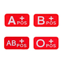 Load image into Gallery viewer, 3D PVC Blood Type Patch Luminous Badge A B AB O Positive Negative Hook And Loop Medical Armband Sticker On Backpack

