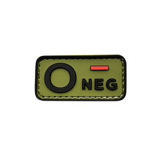 Load image into Gallery viewer, 3D PVC Blood Type Patch Luminous Badge A B AB O Positive Negative Hook And Loop Medical Armband Sticker On Backpack
