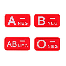 Load image into Gallery viewer, 3D PVC Blood Type Patch Luminous Badge A B AB O Positive Negative Hook And Loop Medical Armband Sticker On Backpack
