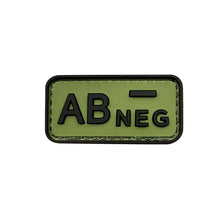 Load image into Gallery viewer, 3D PVC Blood Type Patch Luminous Badge A B AB O Positive Negative Hook And Loop Medical Armband Sticker On Backpack
