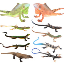 Load image into Gallery viewer, Realistic Lizard Statue Green Iguana Frilled Monitor Lizard Collectible Desktop Display Educational Tool For Kids Animal Enthusiasts Science Classroom
