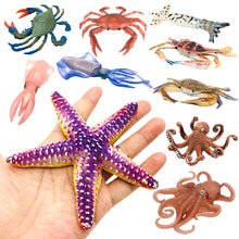 Load image into Gallery viewer, Simulation Octopus Crab Marine Figures Realistic Sea Animal Model for Kids Education Desktop Decor Collection Christmas Festival Gifts
