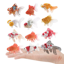 Load image into Gallery viewer, Simulation Ornamental Fish Model Goldfish Figurine With Base Stand Desk Shelf Display Educational Toy Collectors Item Gift for Fish Lovers Kids
