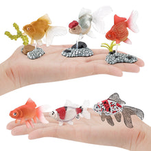 Load image into Gallery viewer, Simulation Ornamental Fish Model Goldfish Figurine With Base Stand Desk Shelf Display Educational Toy Collectors Item Gift for Fish Lovers Kids
