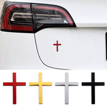 Load image into Gallery viewer, 3D Metal Car Sticker Cross Raised Design Auto &amp; Motorcycle Body Decoration Scratch Cover Personalized Decal
