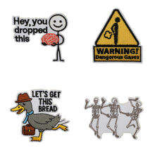 Load image into Gallery viewer, Cartoon Animal Badge Hook And Loop Embroidered Repair Patch Hip Hop Animal Appliques Stickers For Clothing Bags Sewing
