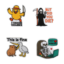 Load image into Gallery viewer, Cartoon Animal Badge Hook And Loop Embroidered Repair Patch Hip Hop Animal Appliques Stickers For Clothing Bags Sewing
