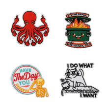 Load image into Gallery viewer, Cartoon Animal Badge Hook And Loop Embroidered Repair Patch Hip Hop Animal Appliques Stickers For Clothing Bags Sewing
